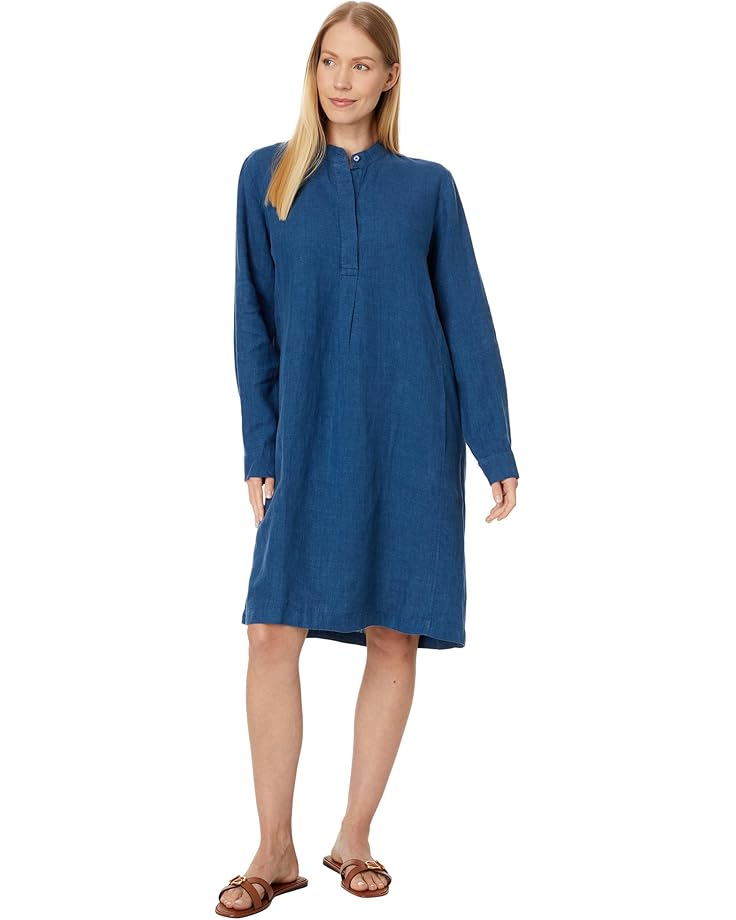 

Платье Eileen Fisher Mandarin Collar Knee Length Dress, цвет Atlantis