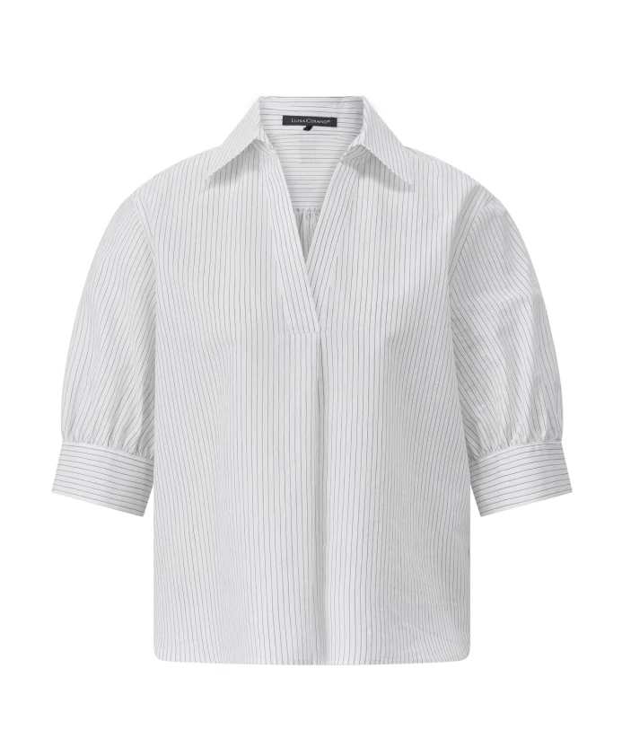 

Полосатая блузка с короткими рукавами Luisa Cerano, белый