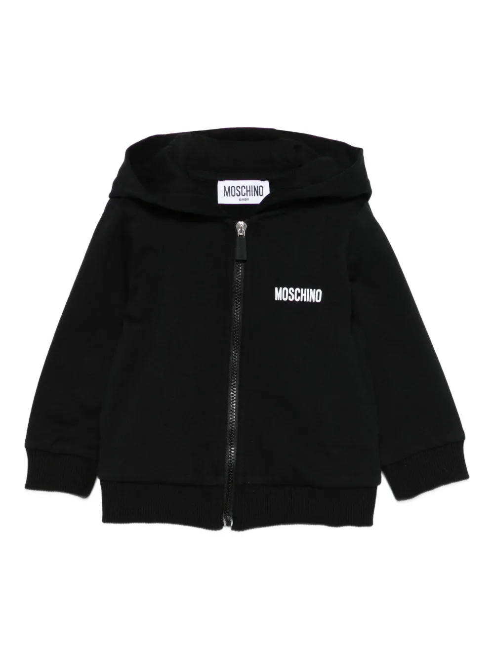 

Худи на молнии Moschino Kids, черный