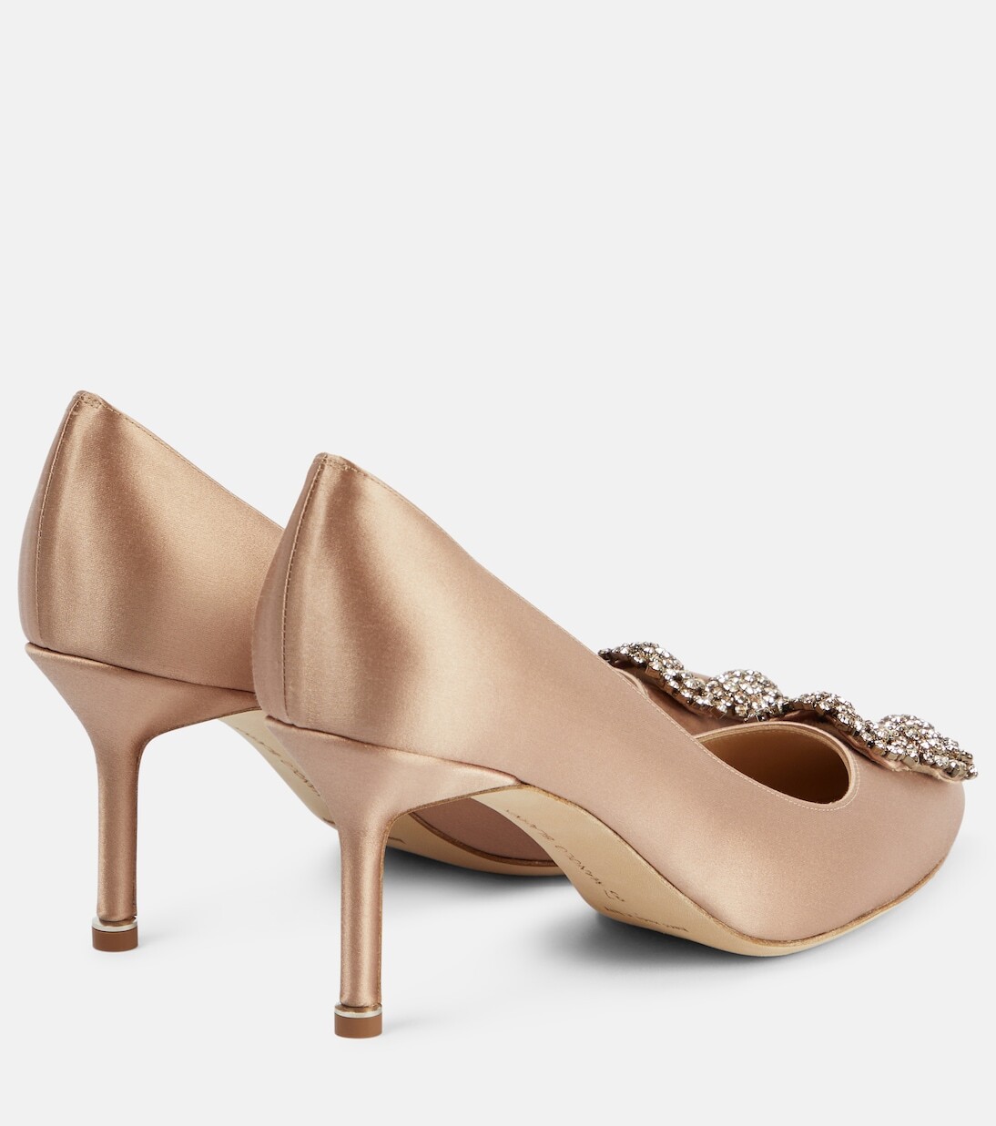 Атласные туфли hangisi 70 с декором Manolo Blahnik, коричневый — фото 3