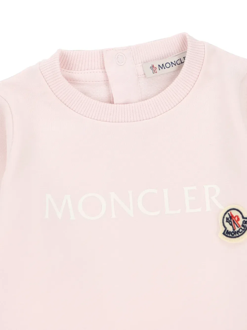 Ромпер с логотипом, графическим принтом и деталями в виде нашивок Moncler Enfant, розовый — фото 3