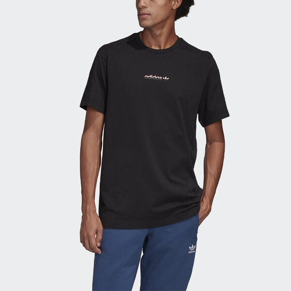 Футболка originals flame printing short sleeve black Adidas, черный — фото 4
