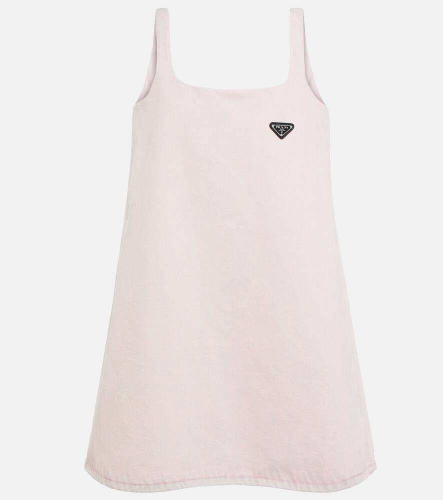 

Джинсовое платье-трапеция миди Prada, Pink