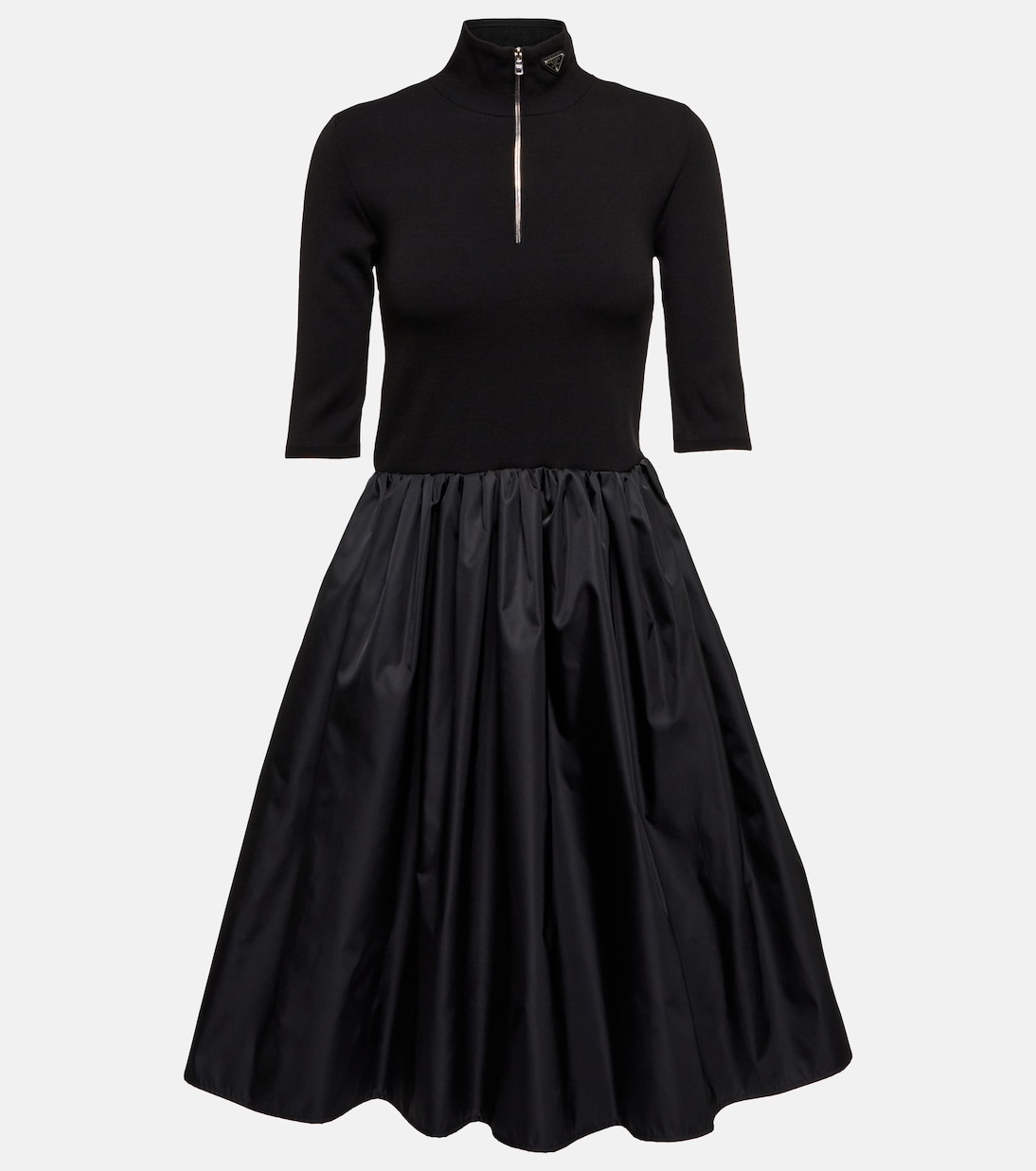 

Платье миди из нейлона Prada, Nero