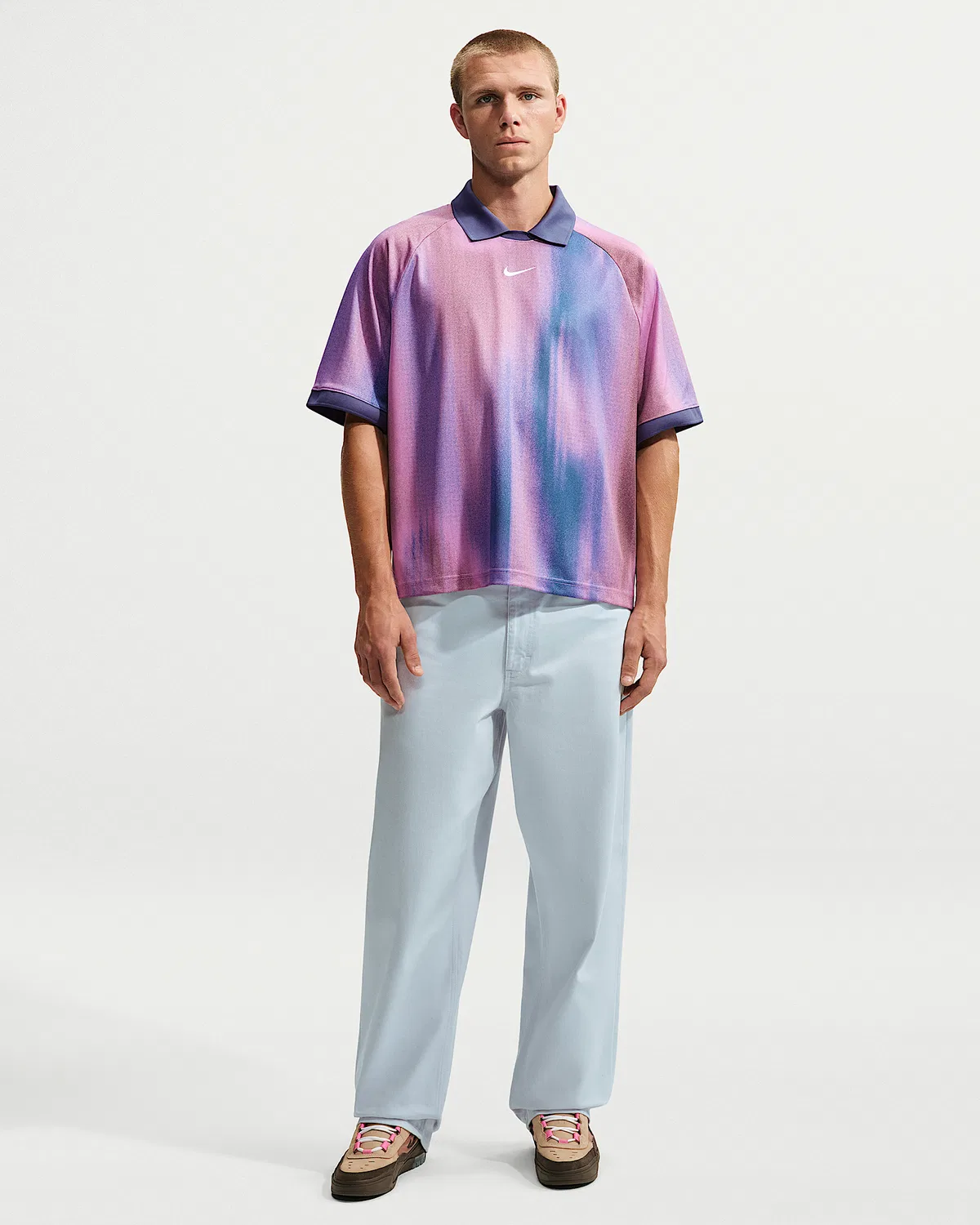 Мужская джерси для скейтбординга Nike SB Dri-FIT Jacquard "Sunset", Light Magenta — фото 4