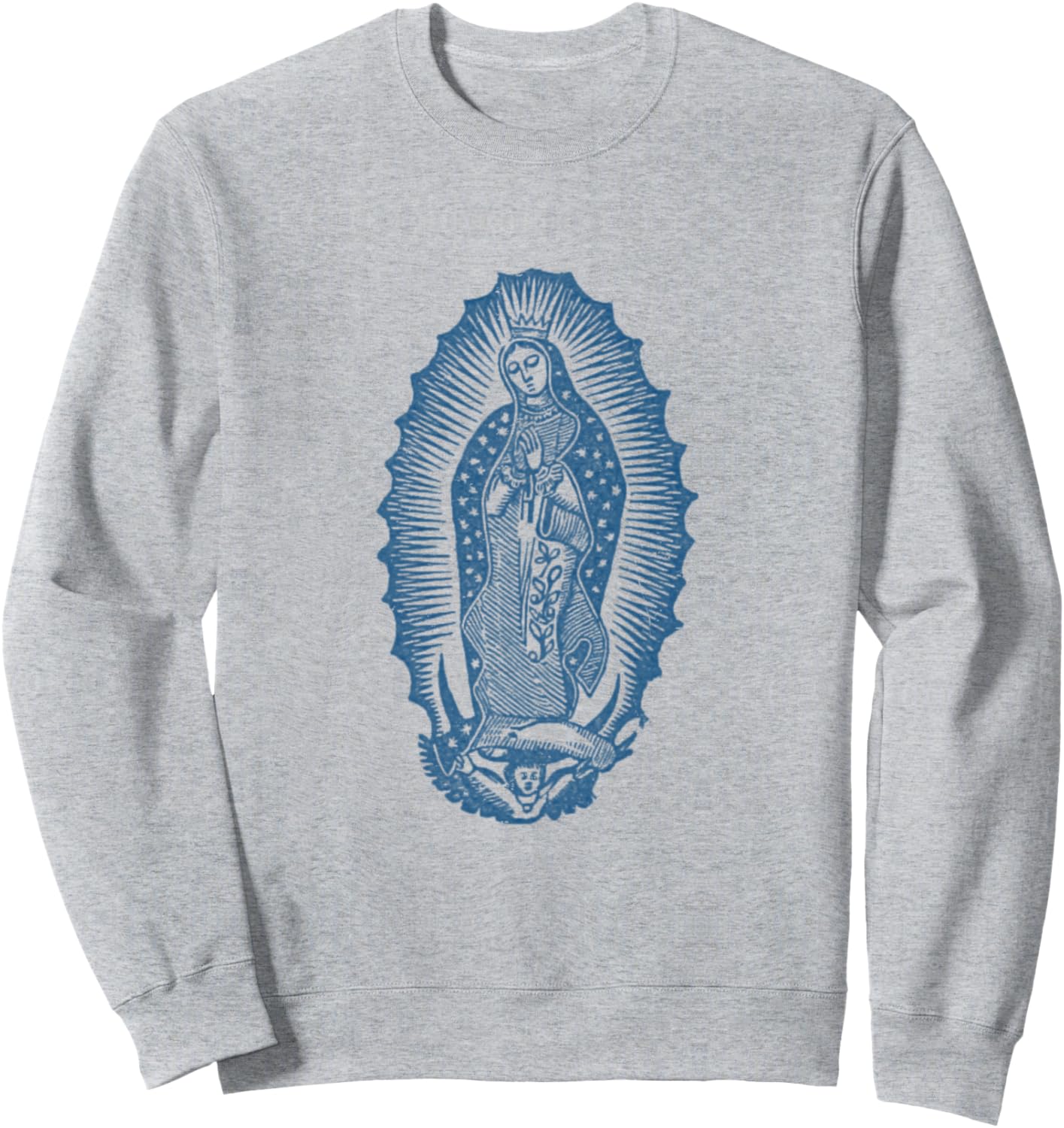 

Толстовка с принтом «Богоматерь Гваделупская» в стиле «печатная графика» - отличный подарок Ampersand & Co., серый