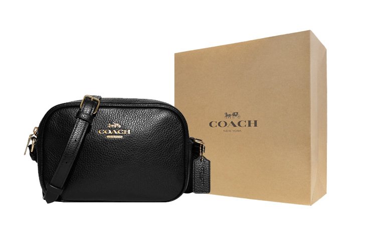 

COACH Сумка через плечо Jamie Leather Camera Bag, маленькая женская, однотонная черная