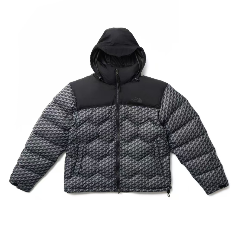 

THE NORTH FACE Пуховик с принтом шестиугольников x DOE, унисекс, черный