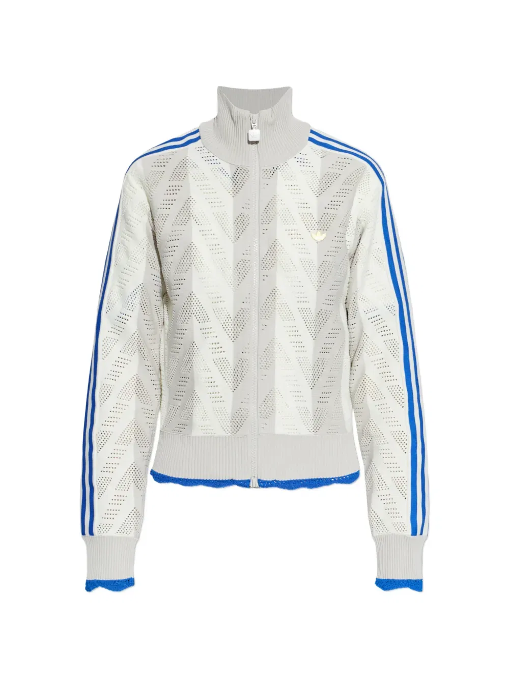 Полосатая толстовка открытой вязки Adidas, серый