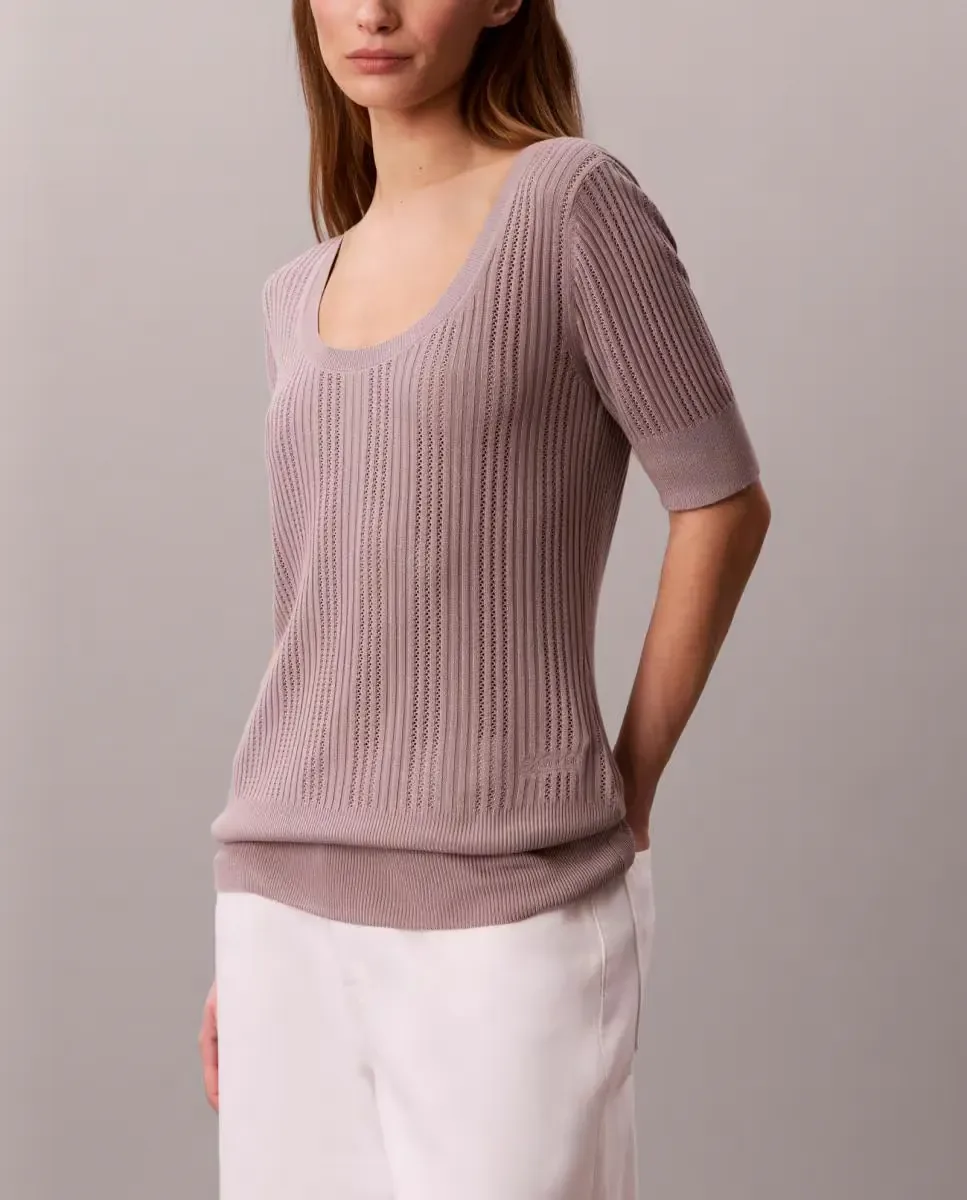 Женский свитер из тонкой вязки Calvin Klein, Topo — фото 3