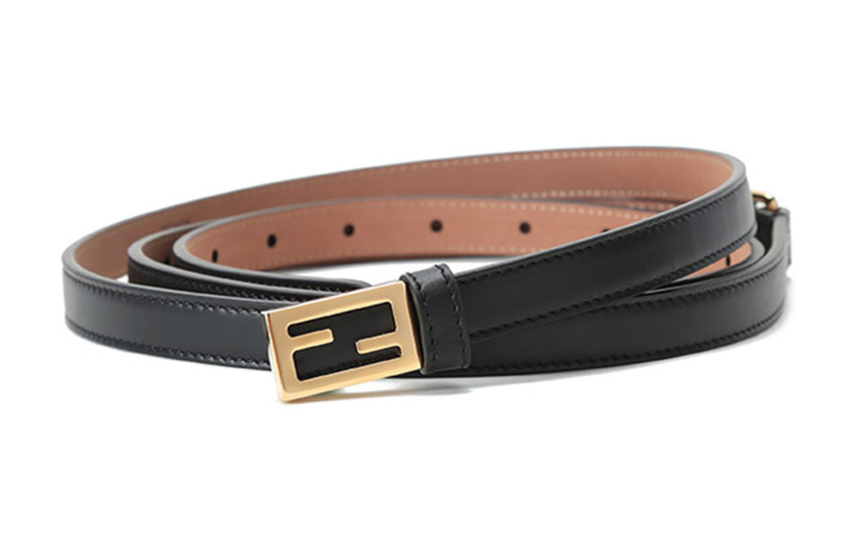 

FENDI Ремень женский из коровьей кожи, черный, ширина 1,5 см