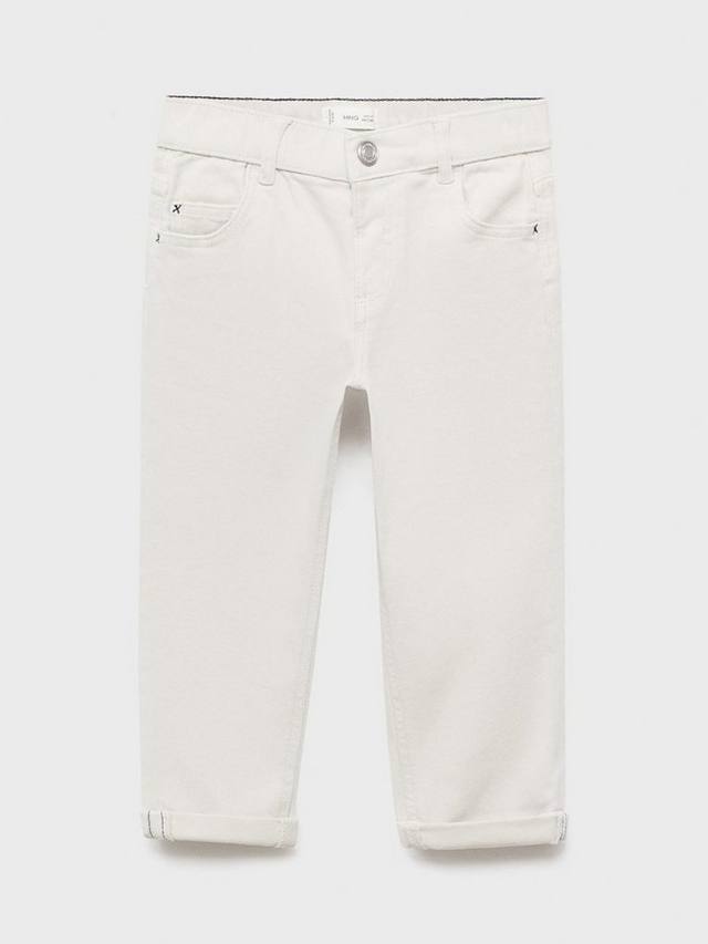 

Детские прямые брюки Lima из хлопкового состава Mango, Natural White