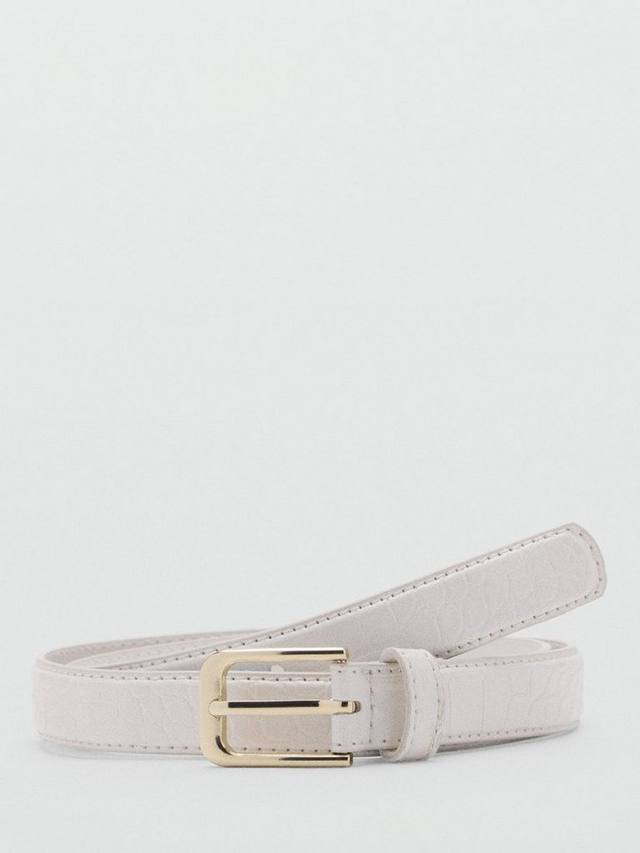 

Ремень Mirta с текстурой крокодила Mango, Light Beige