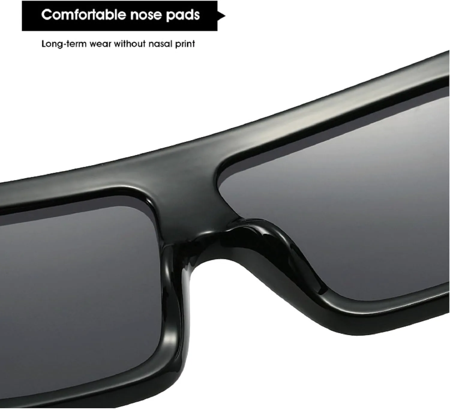 

Квадратные солнцезащитные очки большого размера для женщин и мужчин, с плоской верхней частью, модные, с большой защитой от УФ-излучения, без оправы mincl, Blue