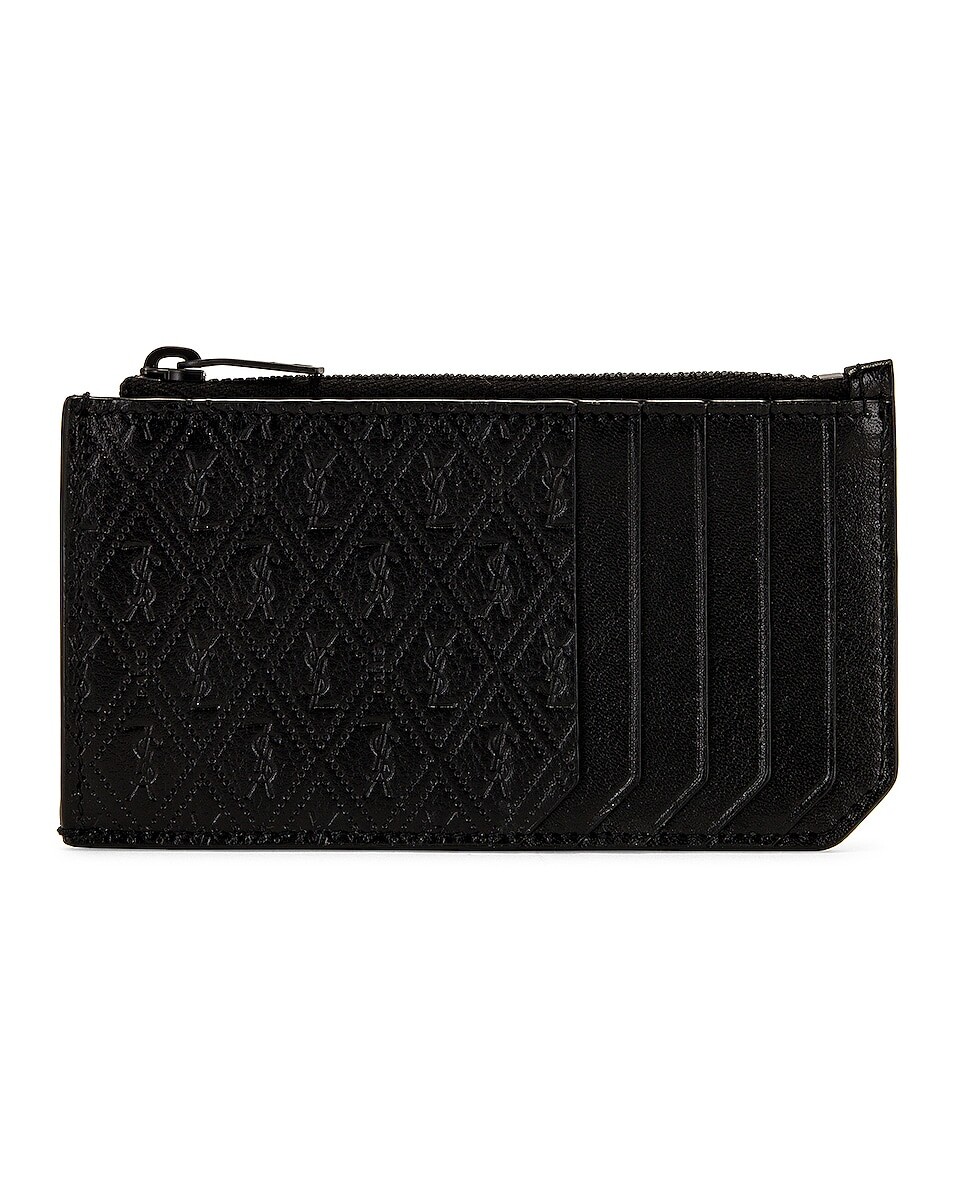 

Кошелек с монограммой Saint Laurent, черный