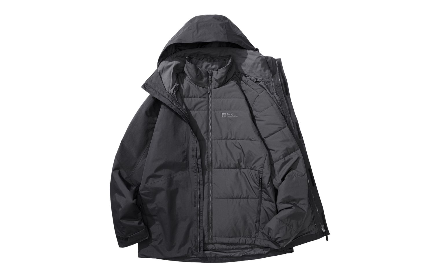 

Курка-ветровка Jack Wolfskin ROMBERG мужская европейская версия, черный/6000