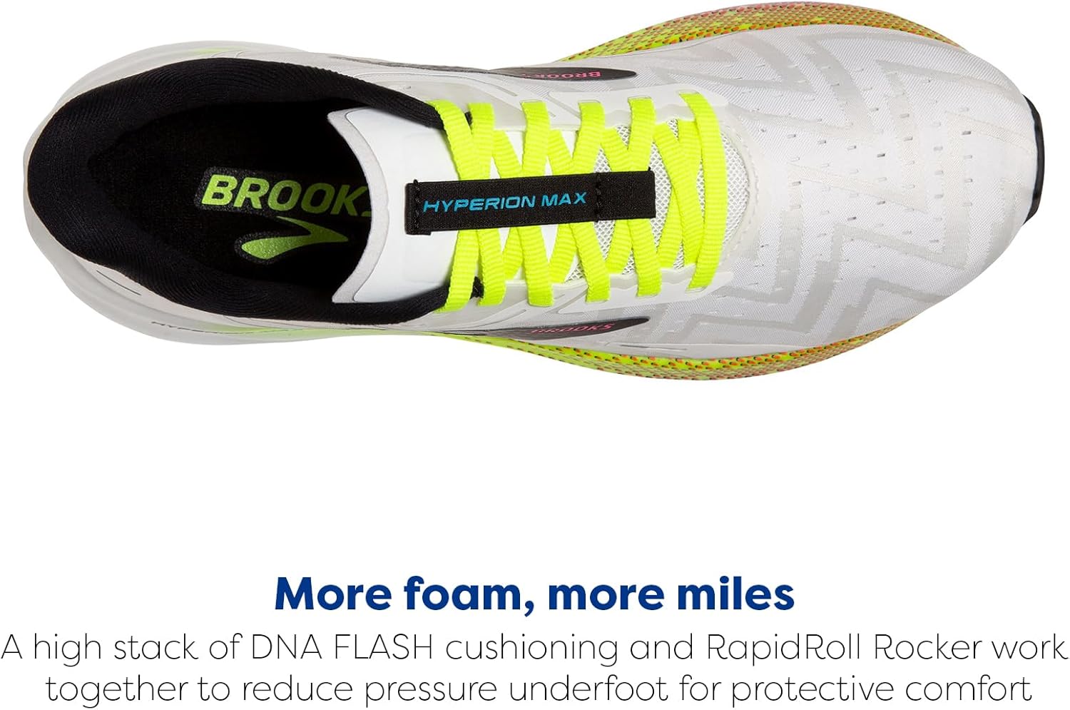 Мужские нейтральные беговые кроссовки Brooks Hyperion Max, белый/черный — фото 4