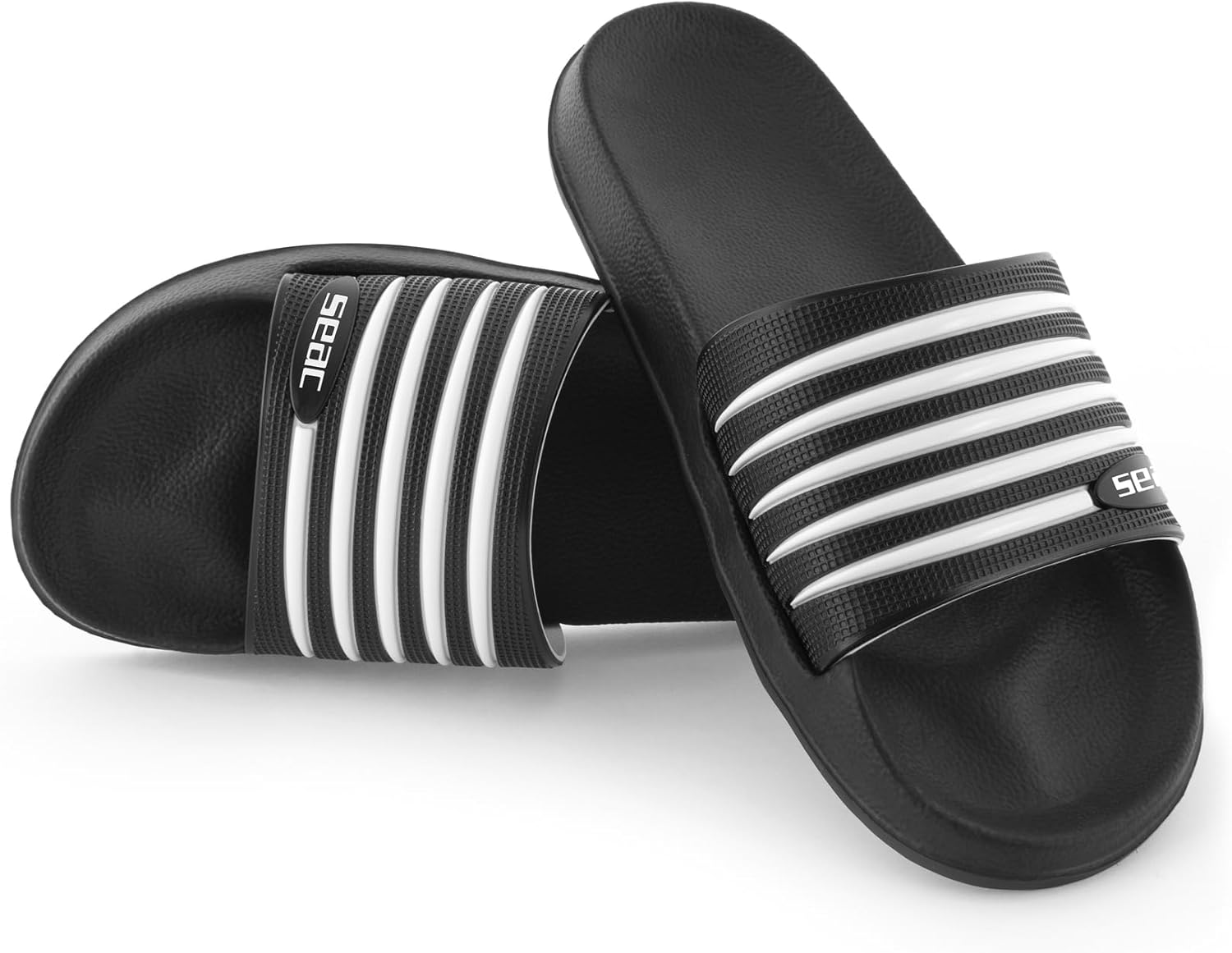 

Спортивные тапочки-шлепанцы SEAC унисекс для взрослых, для бассейна и пляжа, белый/черный