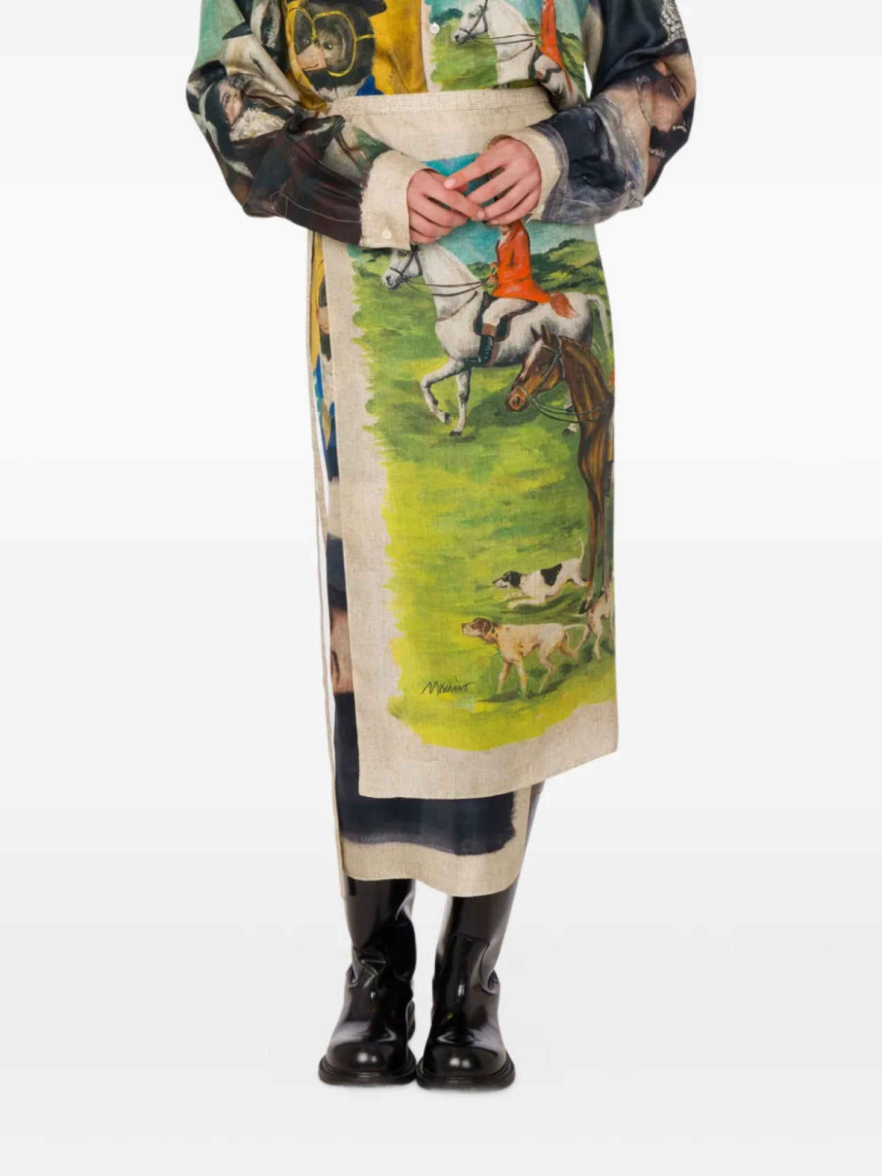 

Moschino шелковая юбка миди, зеленый