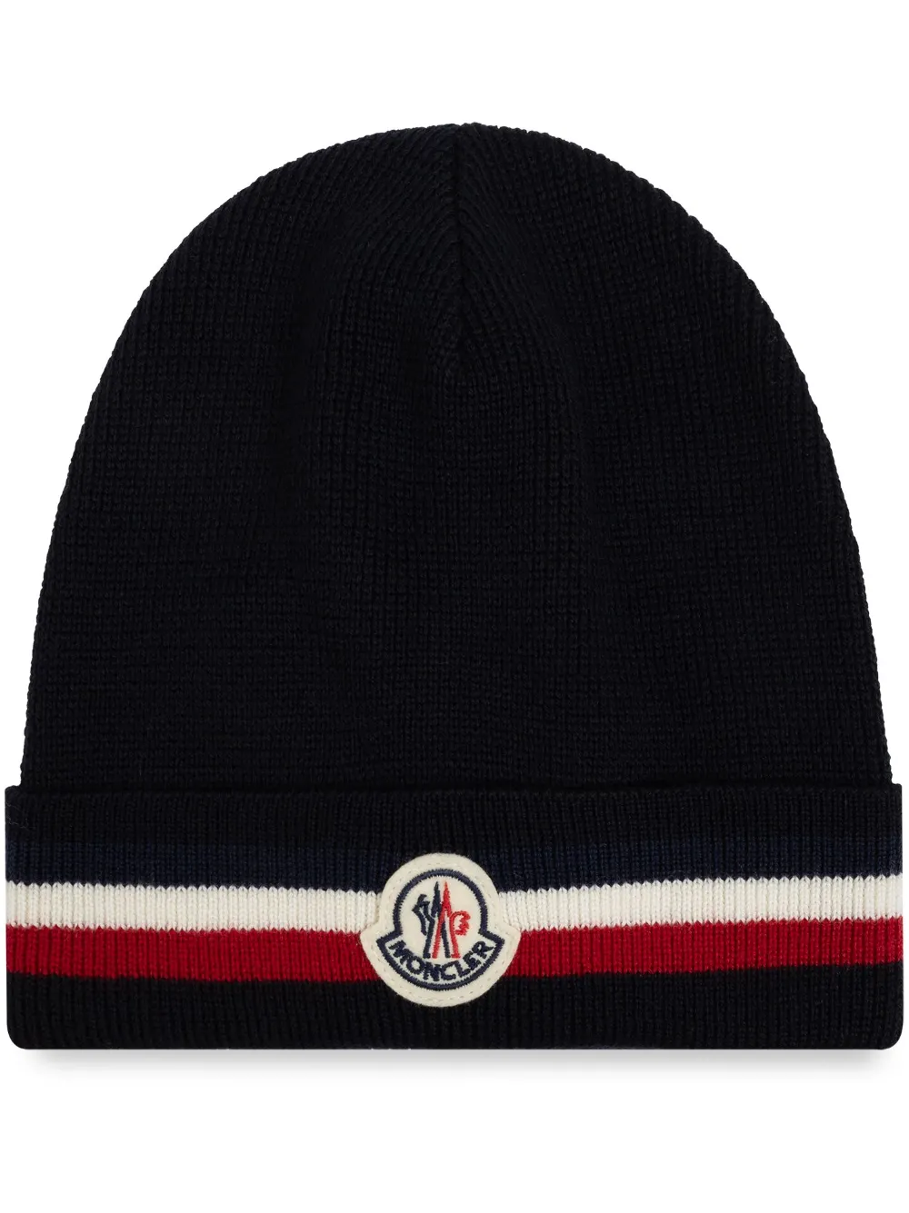 

Шапка бини с нашивкой-логотипом MONCLER, синий