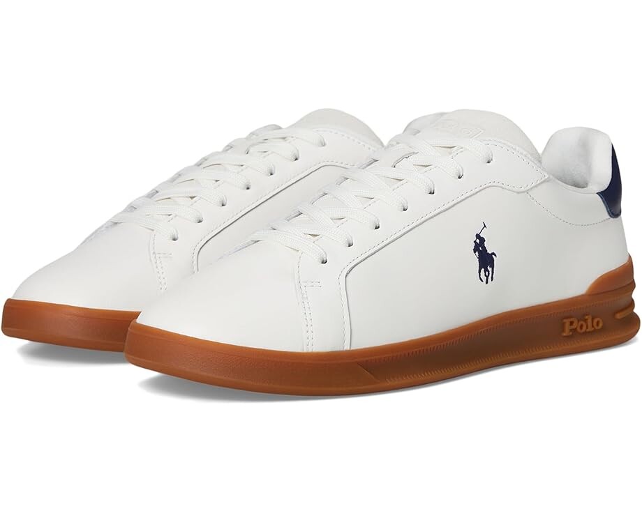 

Кроссовки Polo Ralph Lauren Heritage Court II Leather-Suede Sneakers, цвет Deckwash White/Navy