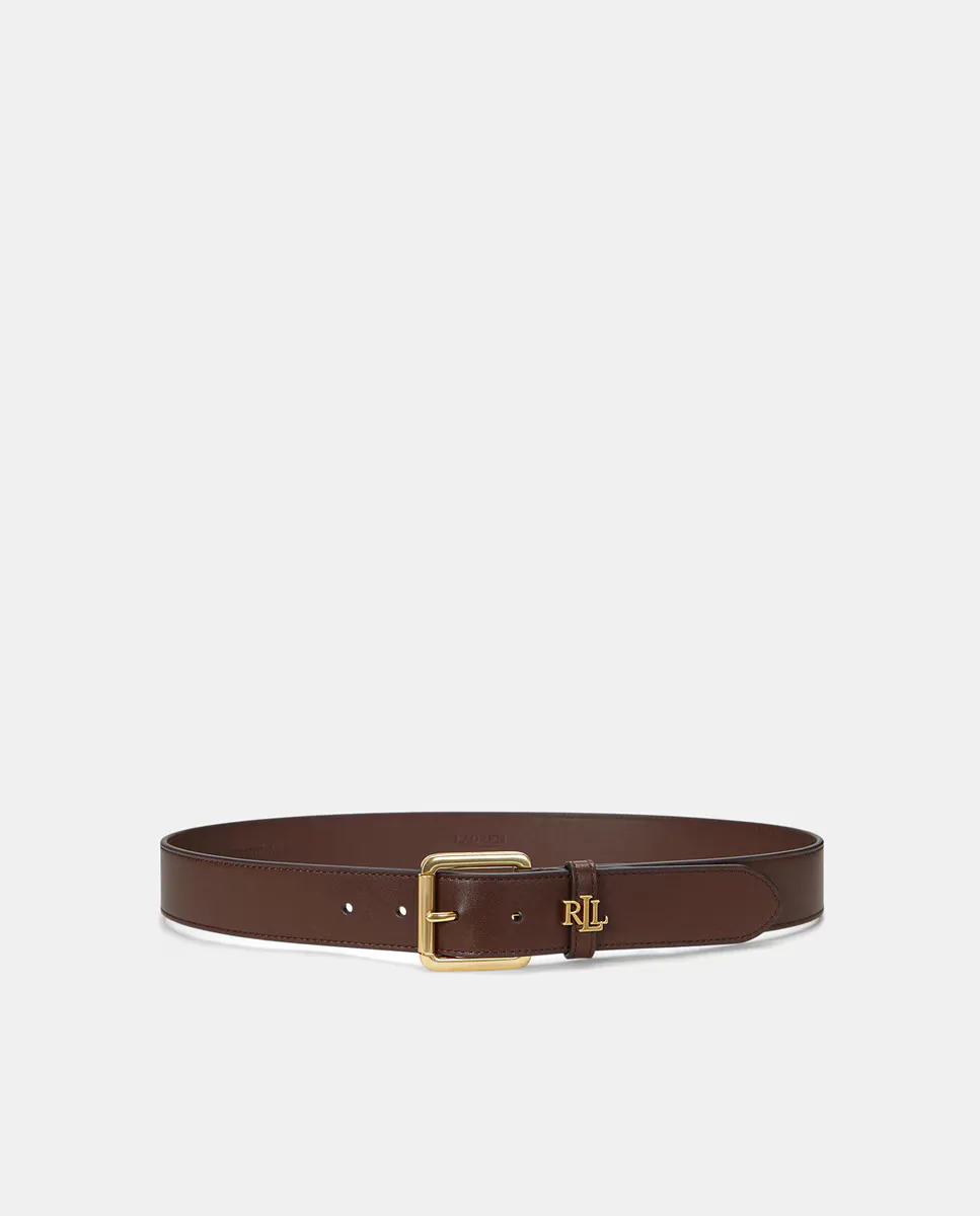 

Женский ремень с золотой пряжкой Lauren Ralph Lauren, бордовый