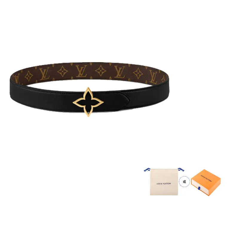 

LOUIS VUITTON Ремень реверсивный Lv Slim Flower 35 мм, Black