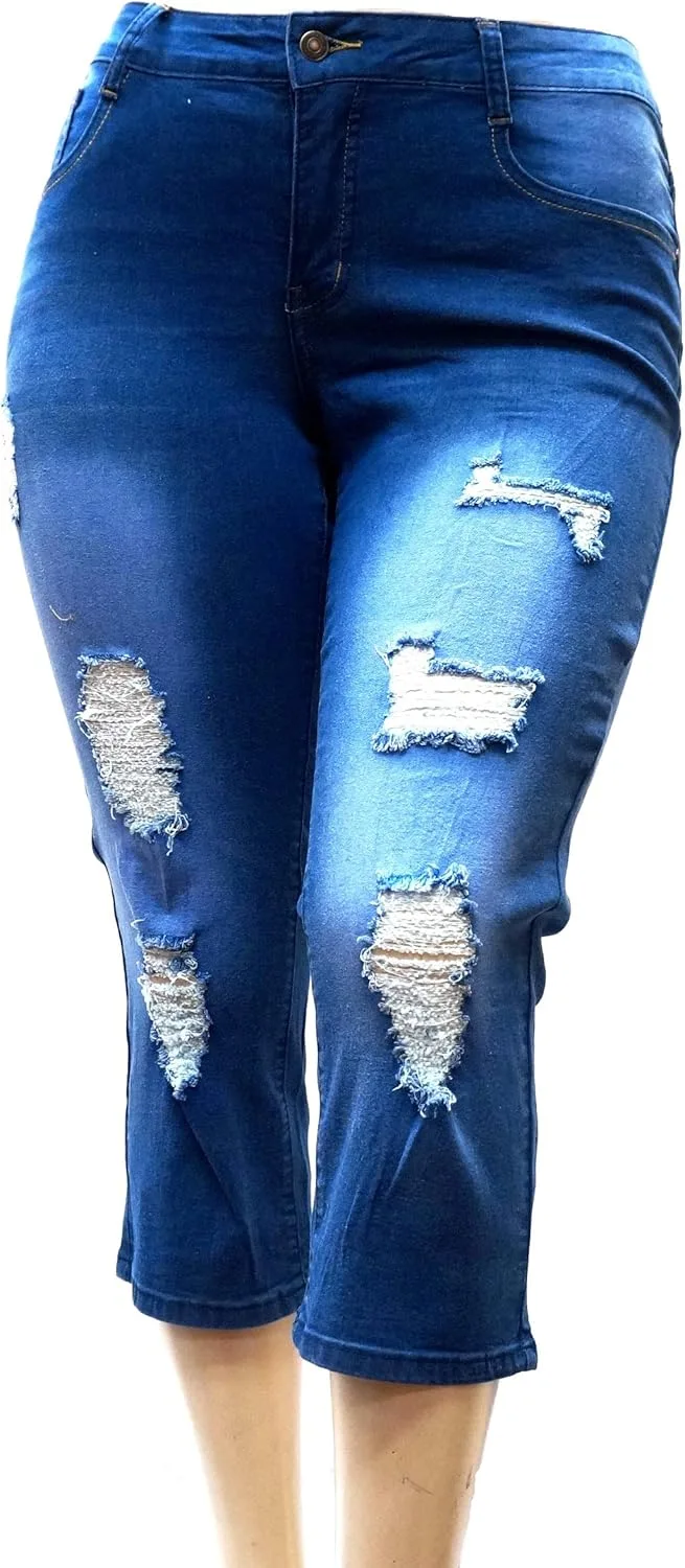 

Jack David Ling женские джинсы капри plus size stretch twill denim Jeans for Love