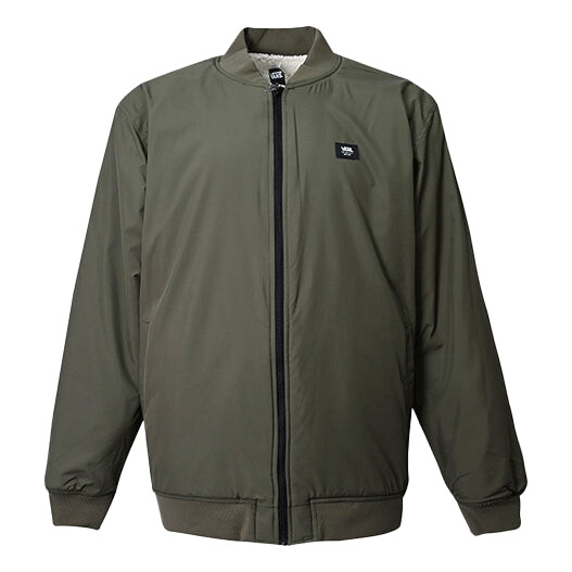 

Куртка men's reversible lamb's wool long sleeves logo sports jacket military green Vans, зеленый
