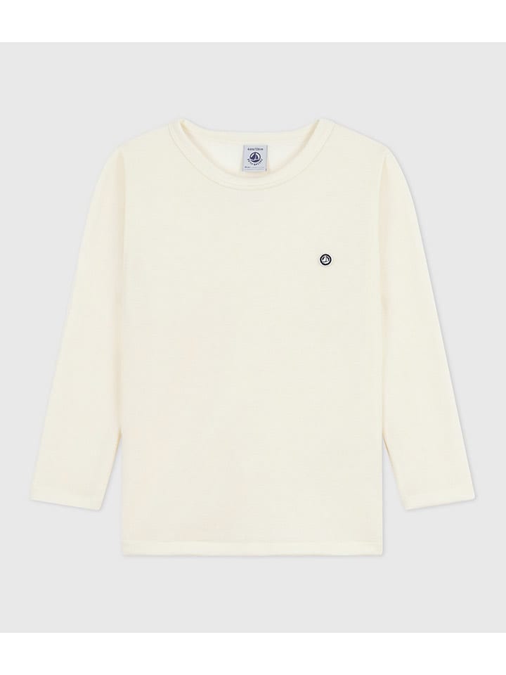 

PETIT BATEAU Футболка с длинными рукавами кремового цвета