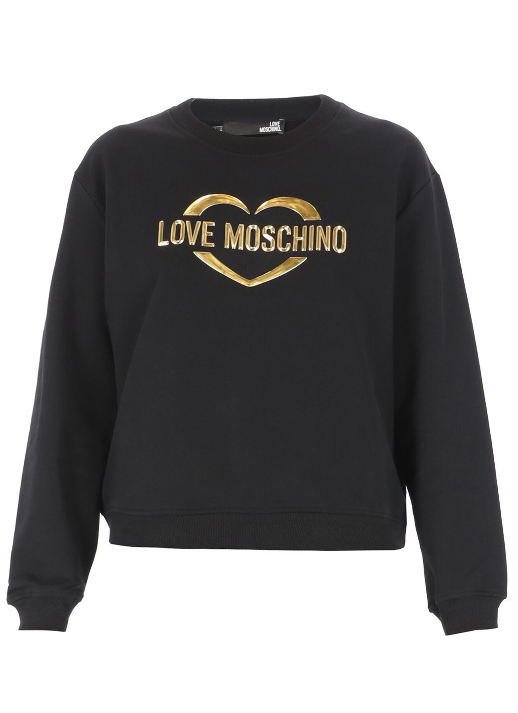 

Черный хлопковый женский свитер LOVE MOSCHINO