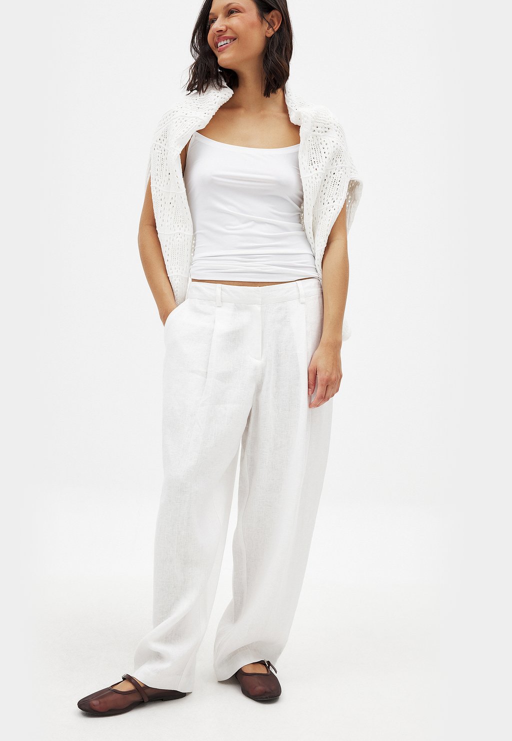 

Брюки MID WAIST NA-KD, белый