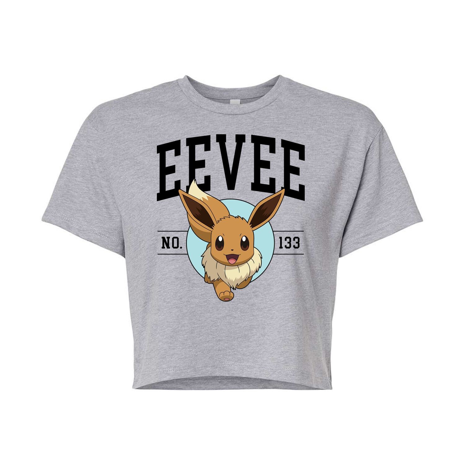 

Укороченная университетская футболка с рисунком Pokémon Eevee для юниоров Licensed Character, серый