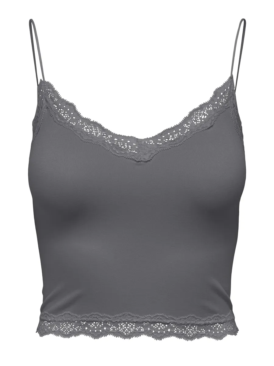 

Only кружевной топ "ONLVICKY LACE SEAMLESS CROPPED TOP", цвет Thunderstorm