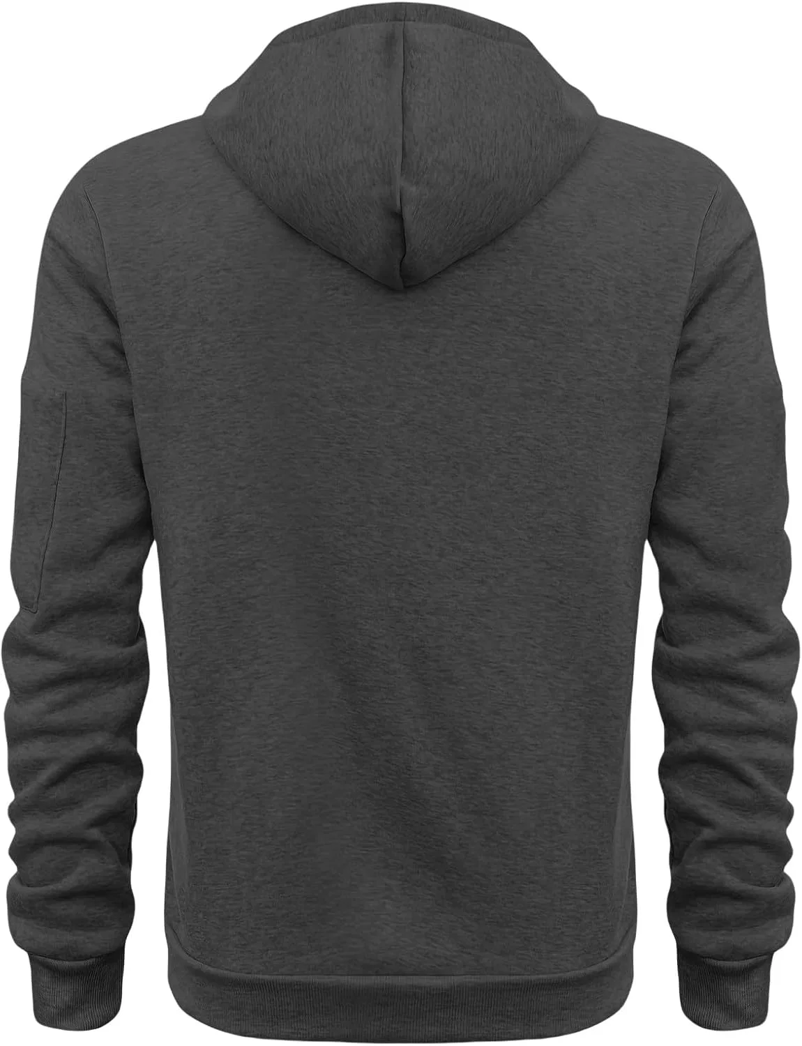 Молодежная худи на молнии, флисовая, Dark Gray — фото 4