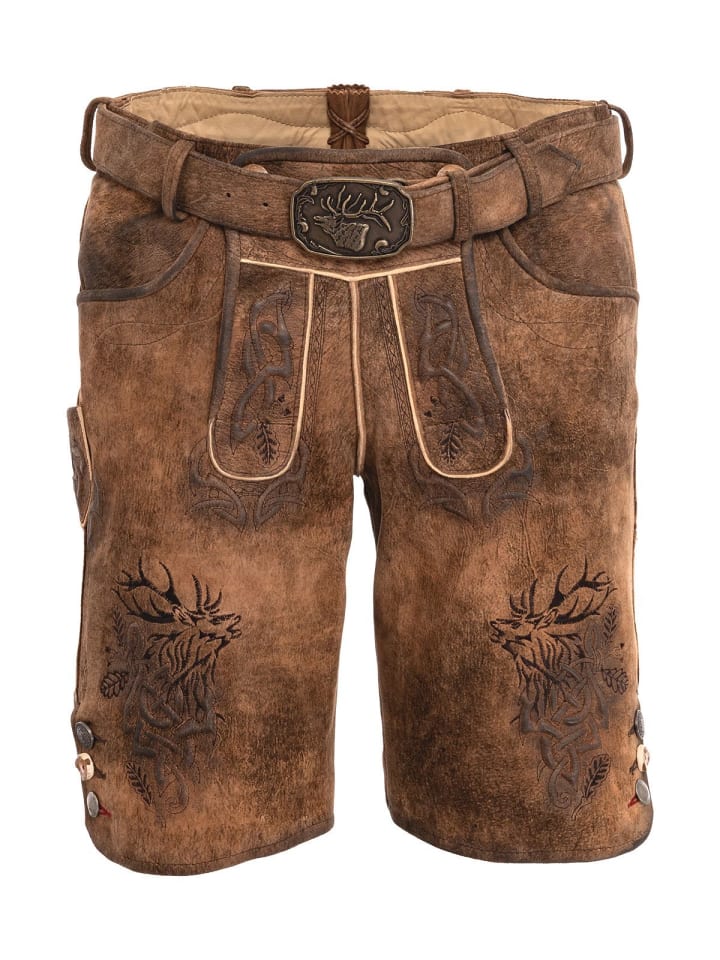 

Spieth & Wensky Кожаные брюки NERCEL темно-коричневого цвета