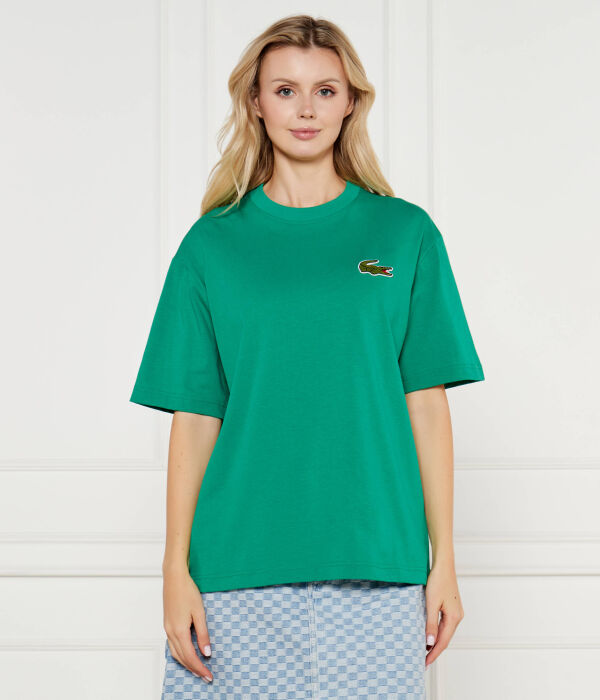 

Футболка женская Lacoste свободного кроя с логотипом бренда, зеленый