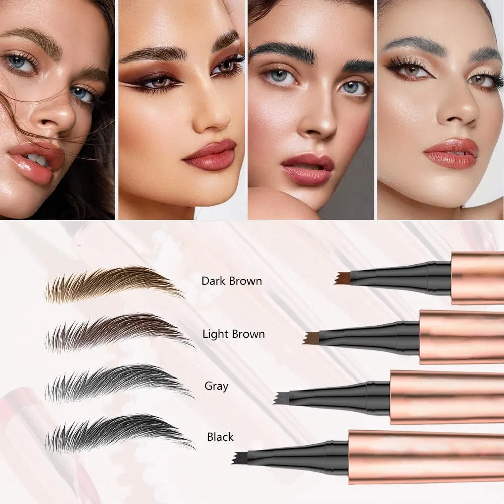 Водостойкий карандаш для бровей «Microblading Eyebrow Pencil 2025» с 4 зубцами (темно-коричневый) Generisch, Dark Brown — фото 3