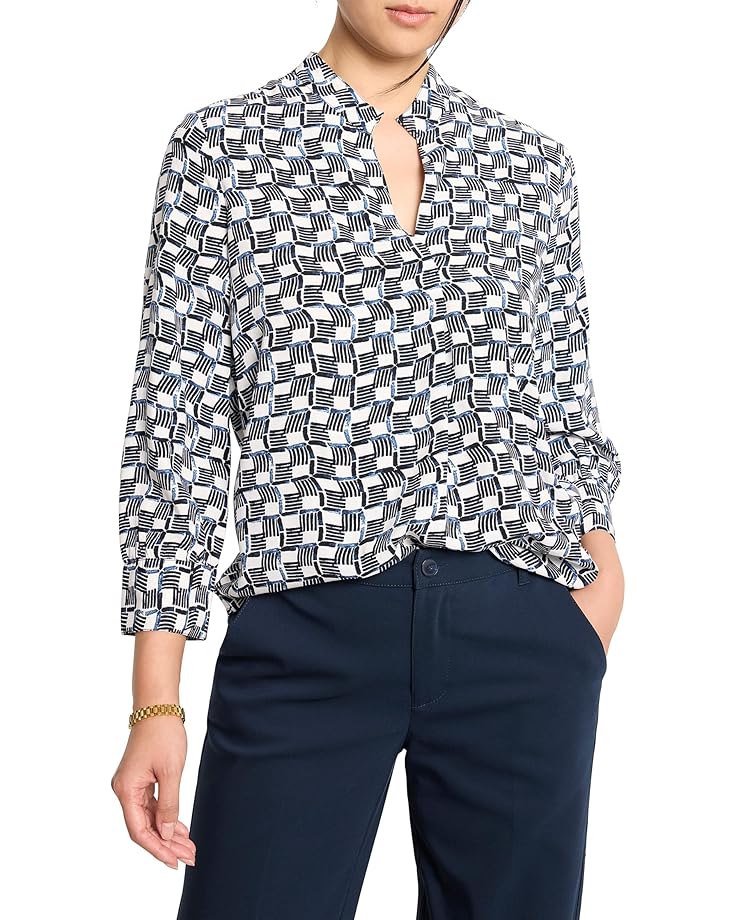 

Рубашка NIC+ZOE Basket Weave Ecovero Shirt, цвет Indigo Multi