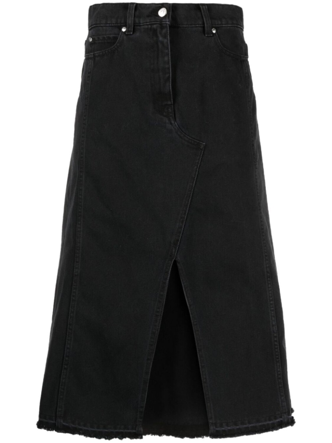 MSGM юбка с нашивкой-логотипом, черный