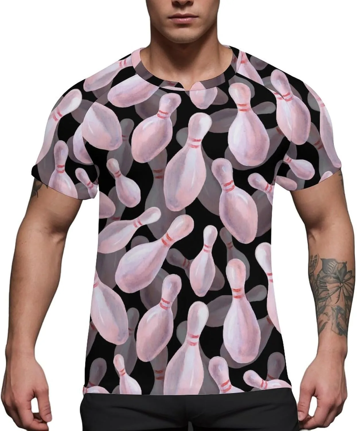 

Футболка мужская Watercolor Bowling Pins, Ice Silk, Quick Dry