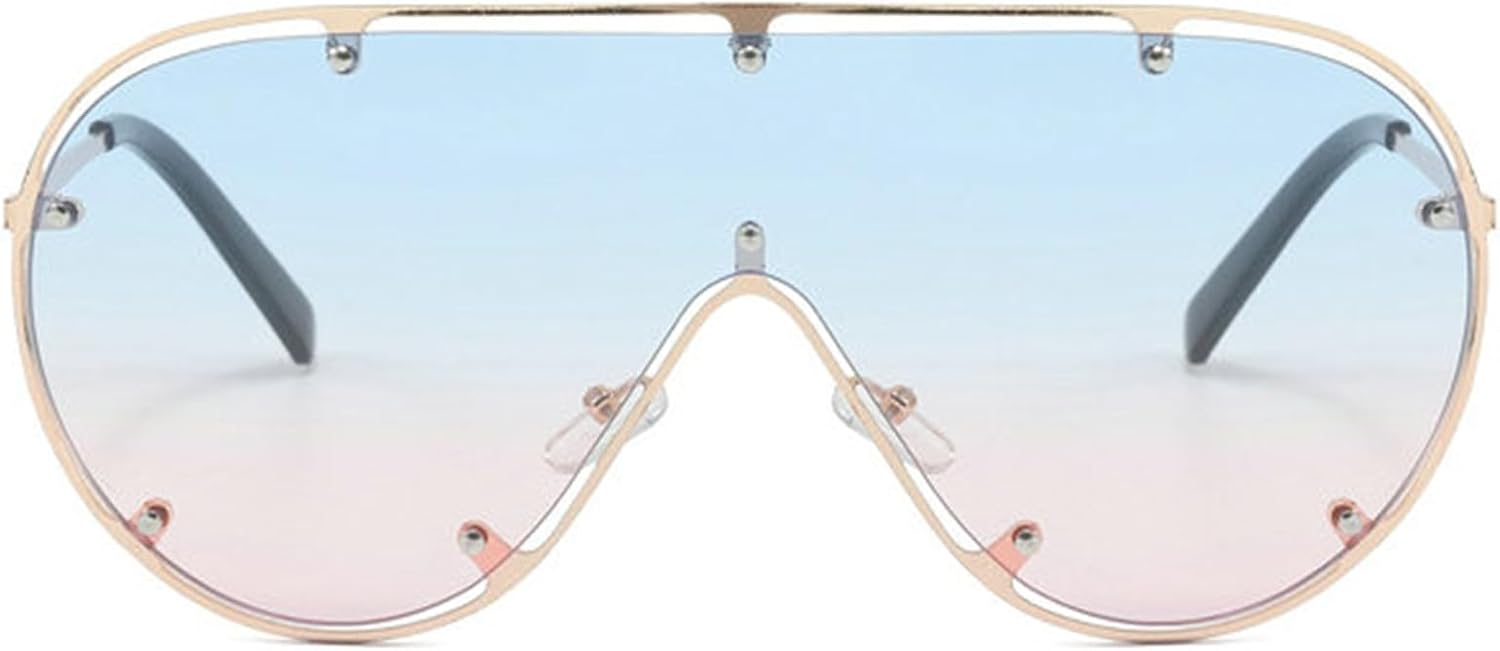 

Хелена Популярные модные большие солнцезащитные очки-пилот для женщин, солнцезащитные очки UV400 в стиле ретро с заклепками и градиентом, мужские солнцезащитные очки-щит helena, C6