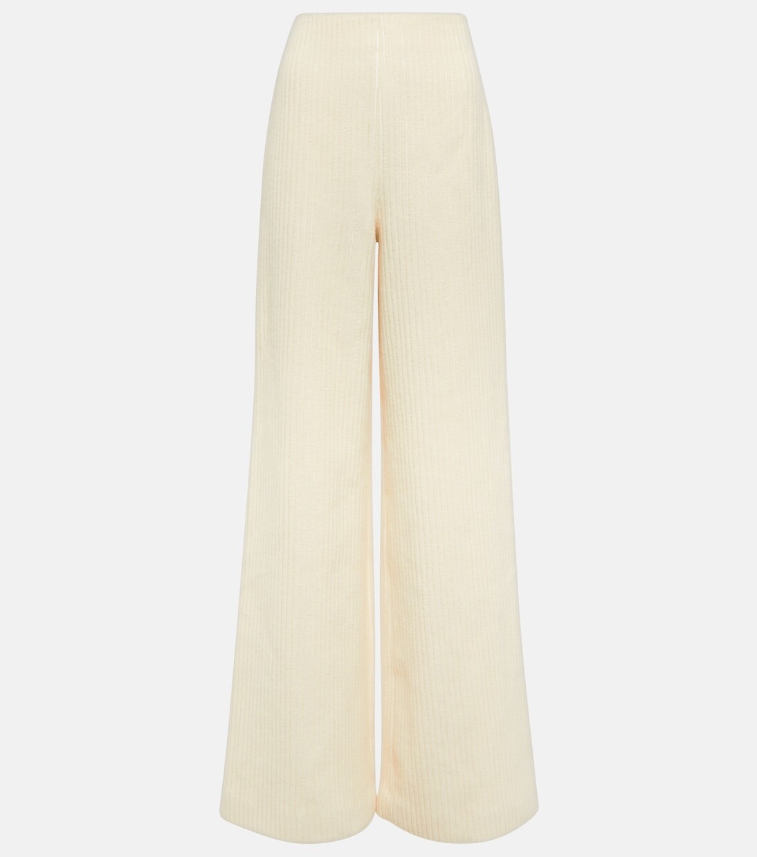 

Вельветовые брюки широкого кроя из шерсти и хлопка Loro Piana, белый
