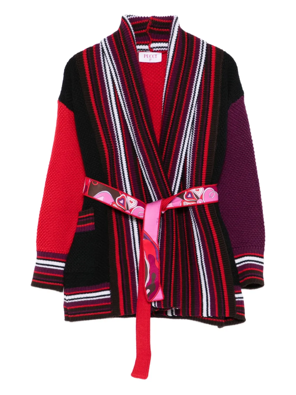 

Кардиган в полоску со вставками PUCCI Junior, красный