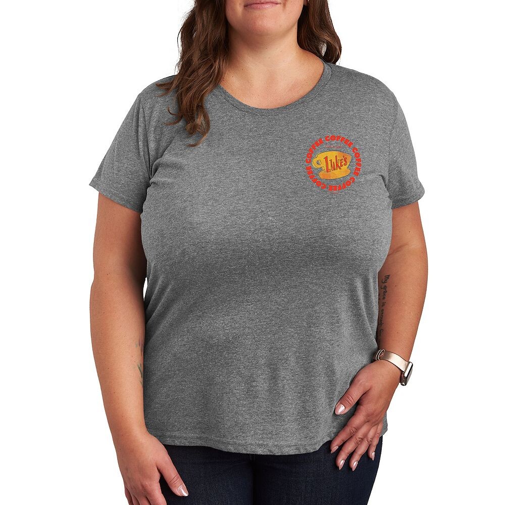 

Футболка Plus с рисунком Luke's Coffee для девочек Gilmore Girls Licensed Character, цвет Heather Gray