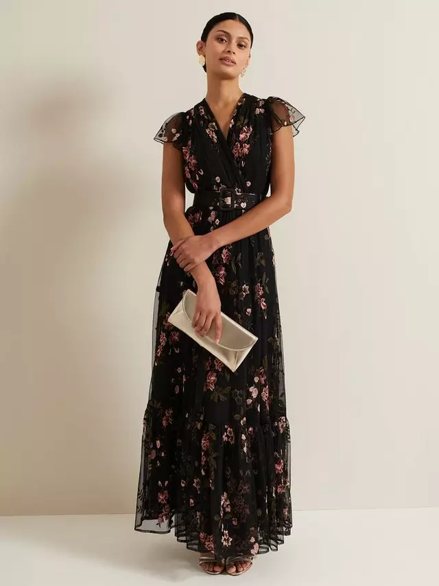 

Платье Phase Eight Tamera Floral Embroidered Maxi, разноцветный