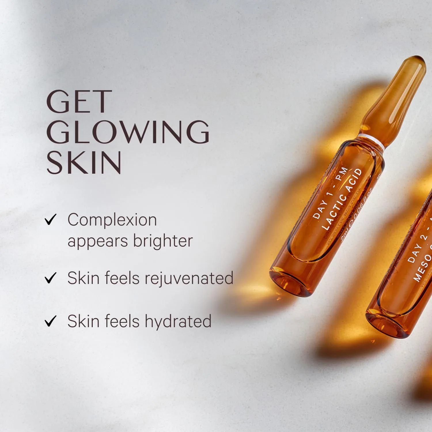 MZ SKIN Glow Boost Ampoules набор из 10 ампул | 5-дневное интенсивное сияние для обновления клеток, эксфолиации, осветления, пигментации и возрастных пятен, с витамином C, молочной кислотой (AHA), без отдушек Mz Skin By Maryam Zamani Md — фото 3