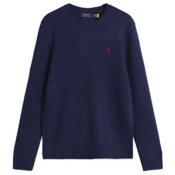 

Вязаный джемпер из шерсти шетландской породы с начесом Polo Ralph Lauren, bright темно-синий