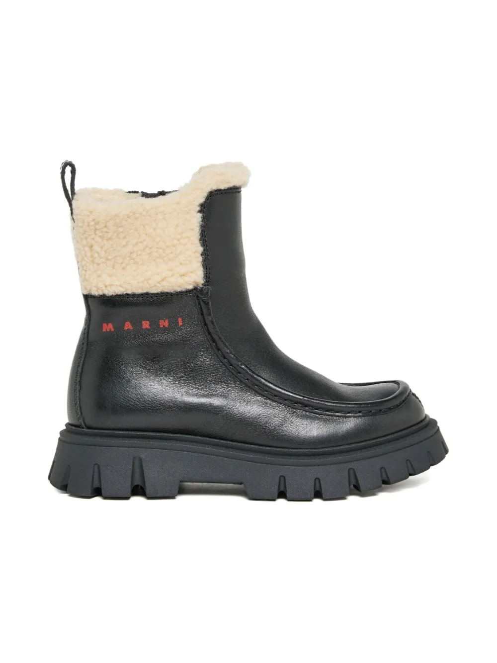 

Кожаные сапоги из овчины Marni Kids, черный