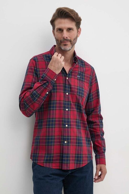 

Хлопковая рубашка Barbour, красный